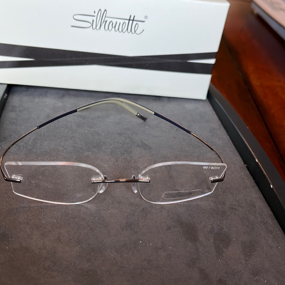 Silhouette ladies gun metal wrap frame 4342 60 6059 49/17 145 7581 never owned